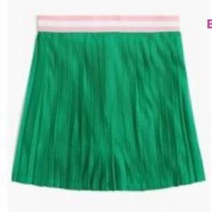 J. Crew Factory Green tennis Skirt with Pink and White Waistband